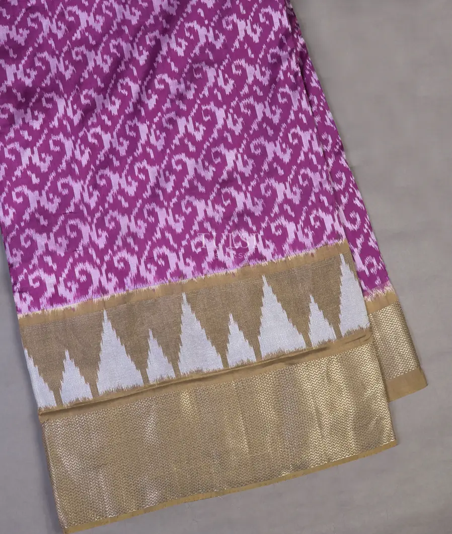 Lavender Ikat Silk Saree T610918-image