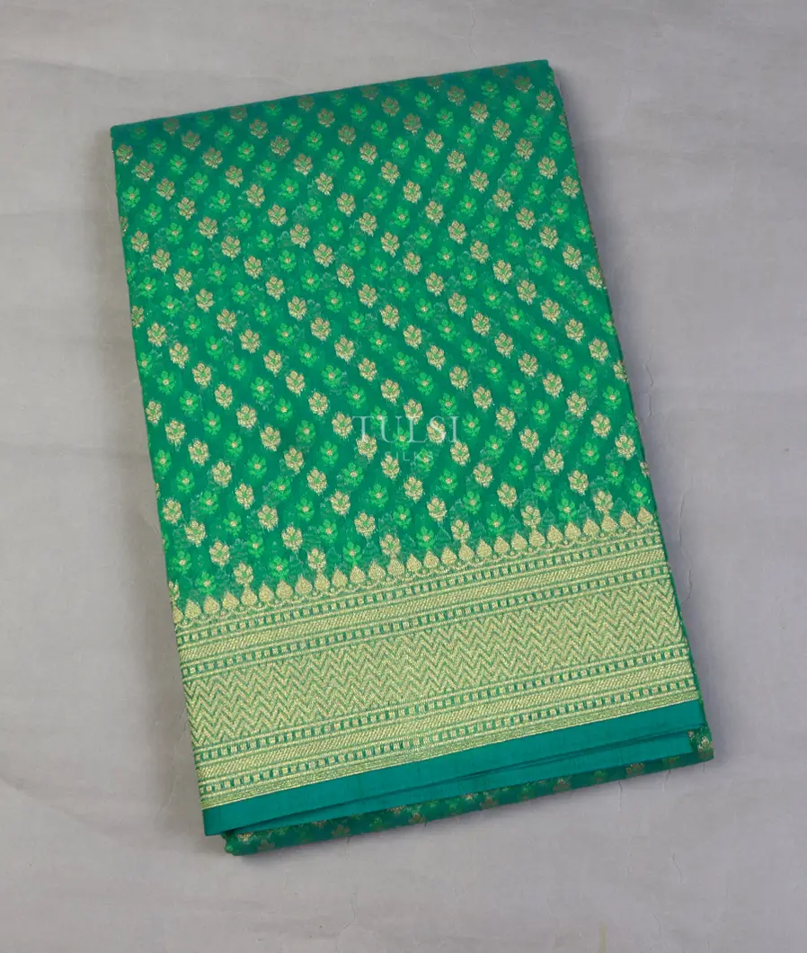 Green Banaras Cotton Saree T462210-image