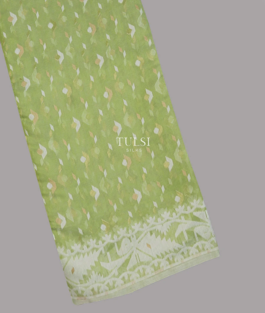 Green Dhakai Cotton Saree T622012-image