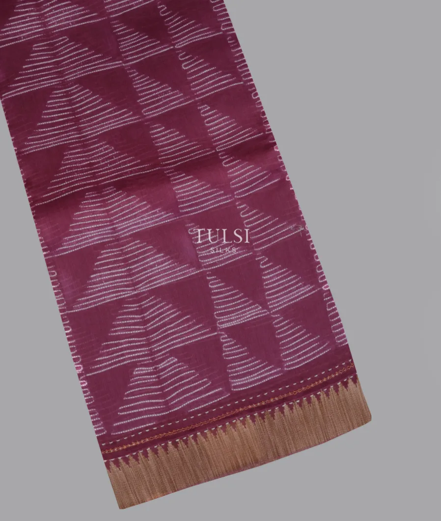 Purple Soft Printed Cotton Saree T512295-1-image