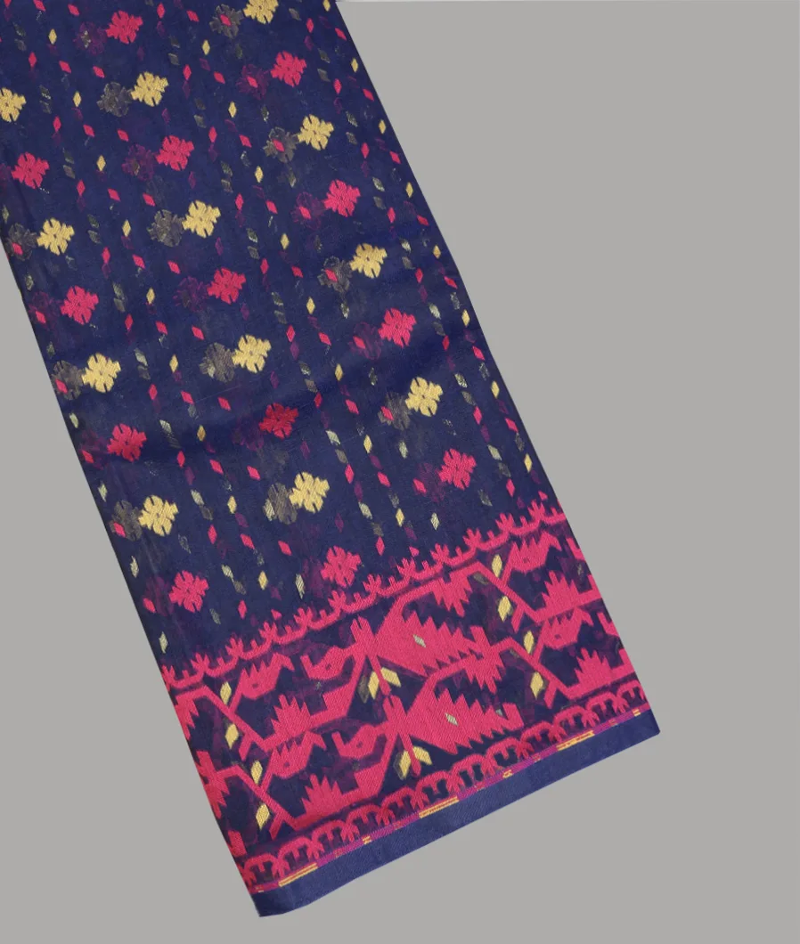 Blue Dhakai Cotton Saree T584570-image