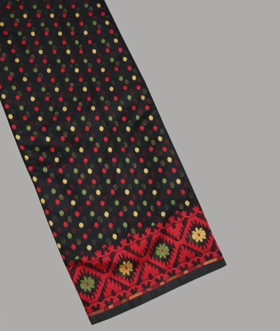 Black Dhakai Cotton Saree T621985-image