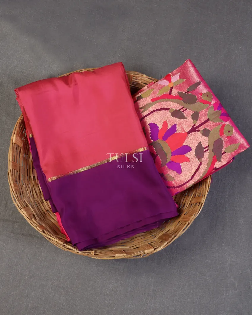 Pink Mysore Silk Saree T616880-image