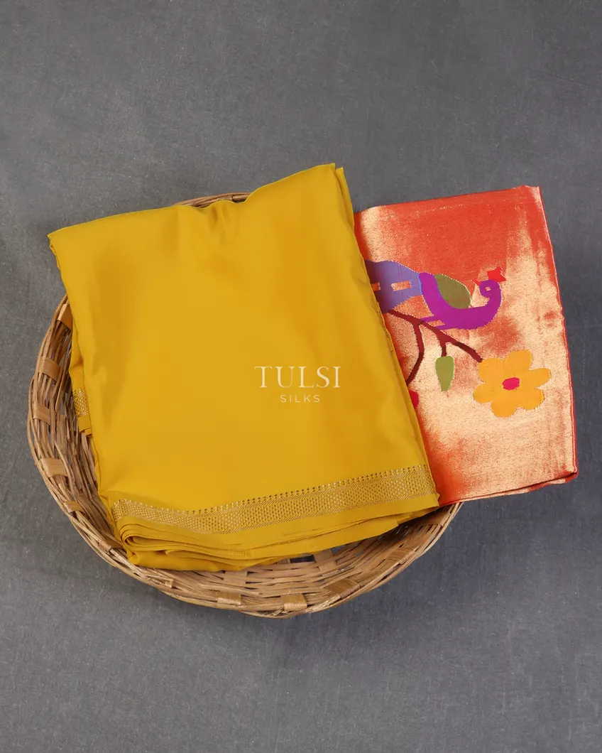 Yellow Mysore Silk Saree T603833-1-image