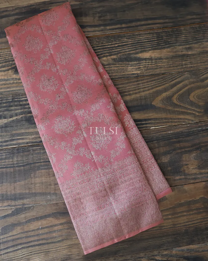 Salmon Pink Kanjivaram Silk Saree T607060-image