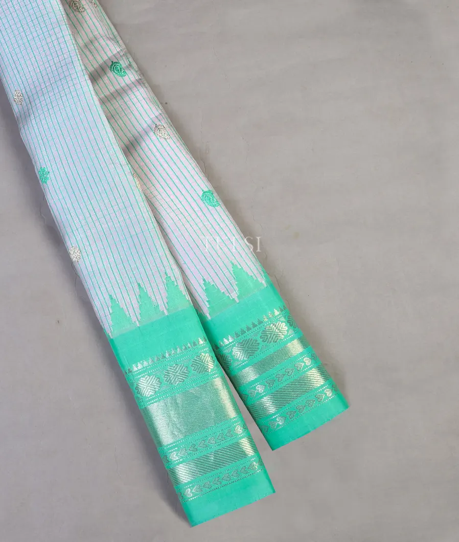 Off-White Gadwal Silk Saree T610519-image