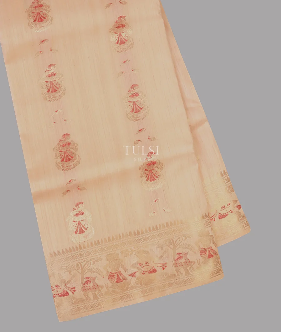 Beige Baluchari Silk Saree With Raw Silk Finish T594437-image