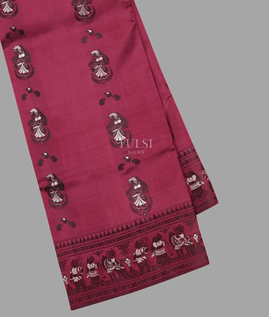 Pinkish Purple Baluchari Silk Saree T588139-1-image