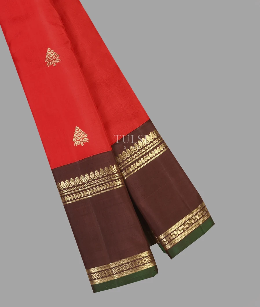 Red Gadwal Silk Saree T635129-image