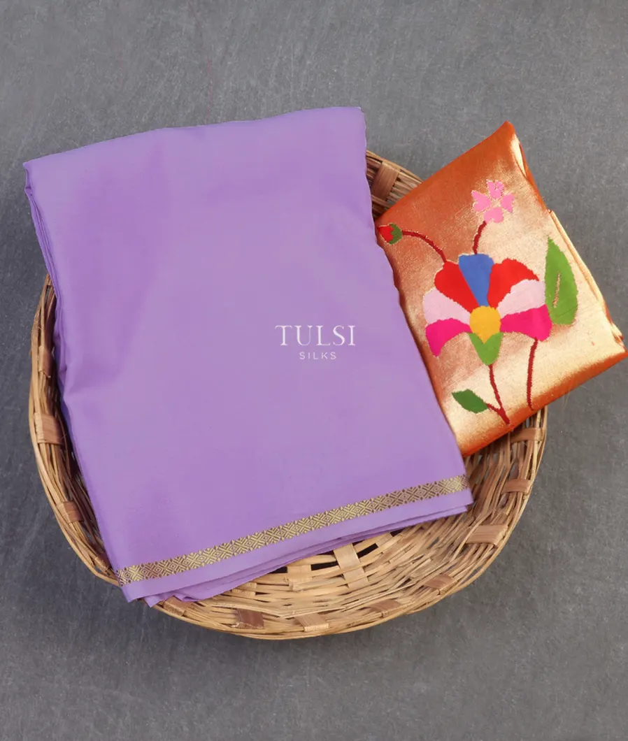 Lavender Mysore Silk Saree T635955-image