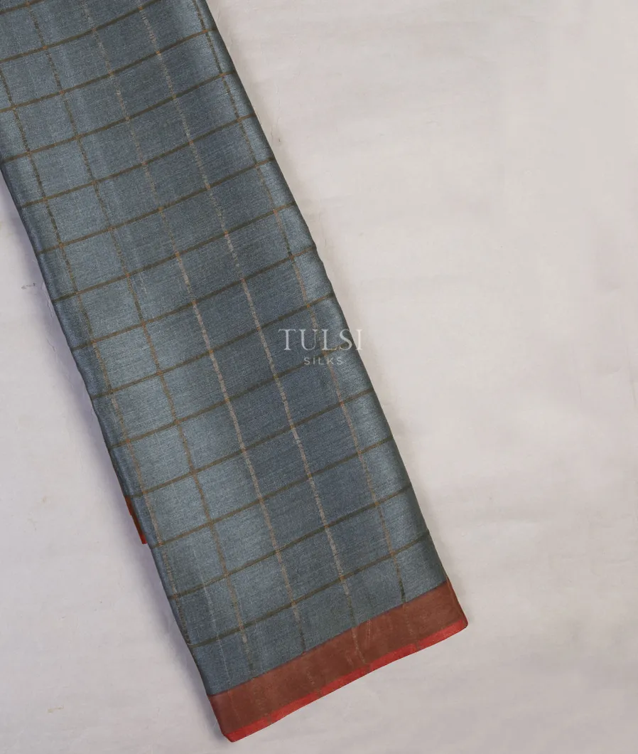 Grey Woven Tussar Saree T616032-image