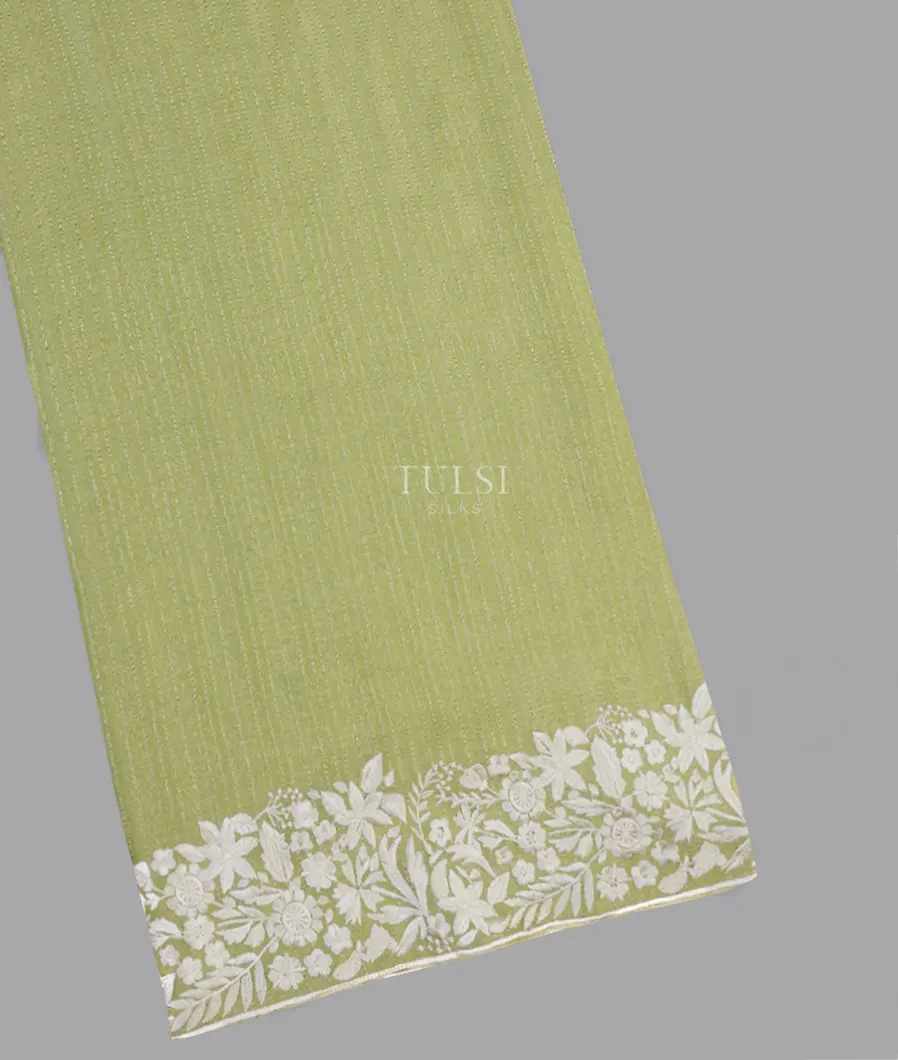Green Tissue Banaras Georgette Silk Embroidery Saree T634049-image