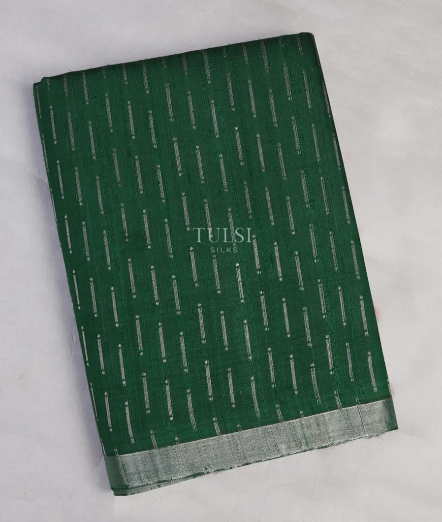 Bottle Green Woven Raw Silk Saree T588988-1-image