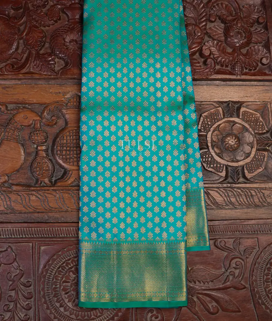 Greenish Blue Kanjivaram Silk Saree T636078-image