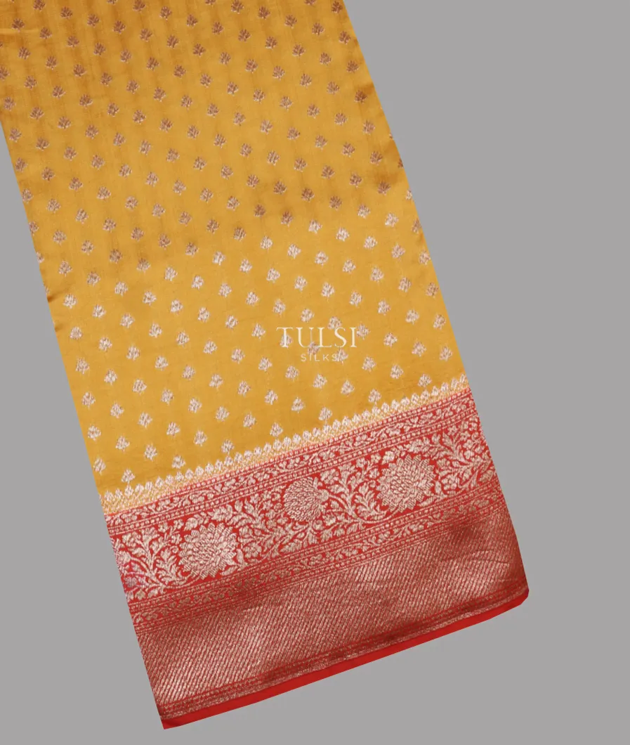 Yellow Banaras Silk Saree T636472-image