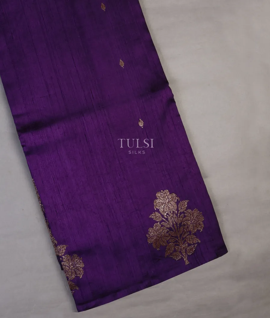 Purple Banaras Tussar Saree T636771-image