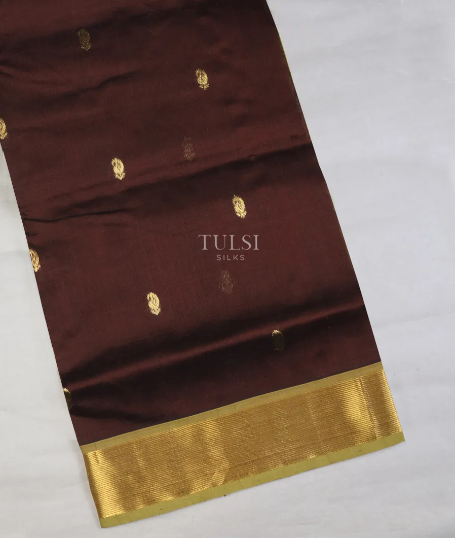Deep Brown Silk Cotton Saree T633164-image