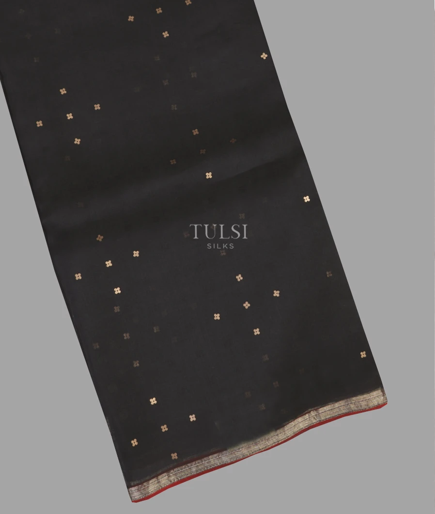 Black Woven Organza Saree T636601-image