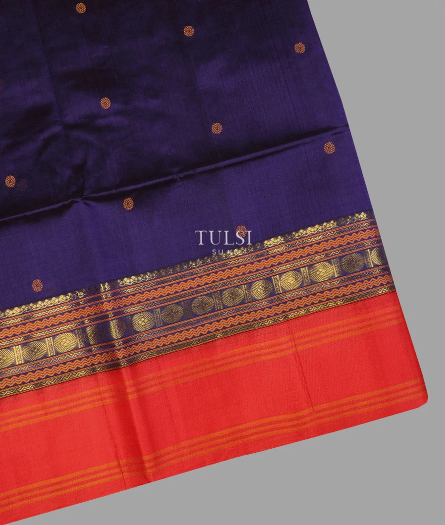 Blue Silk Cotton Saree T586573-image