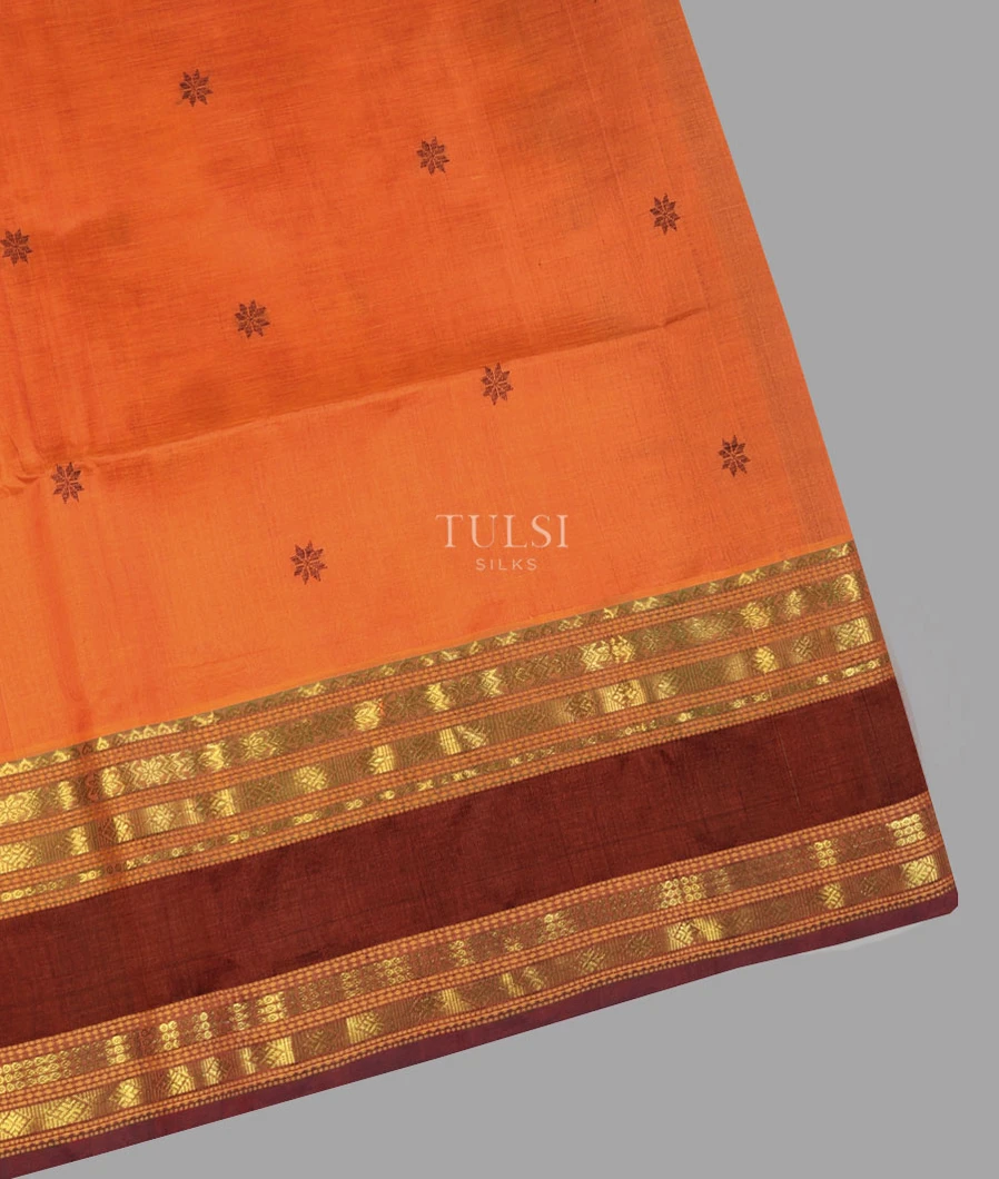 Orange Silk Cotton Saree T633531-image