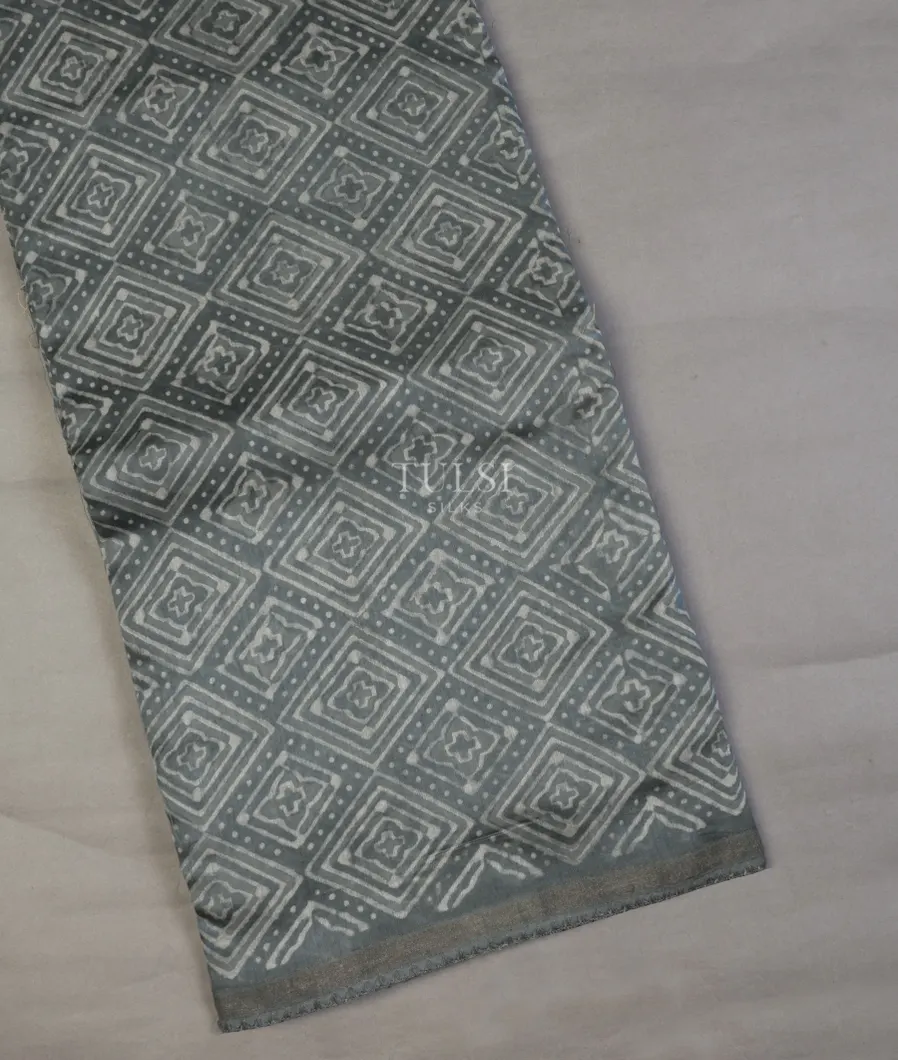 Grey Soft Printed Cotton Saree T634469-image
