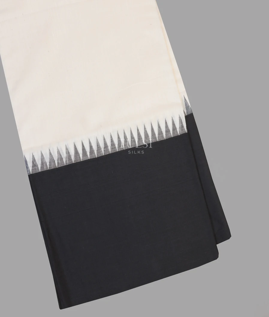 Off - White Tussar Cotton Saree T617988-image