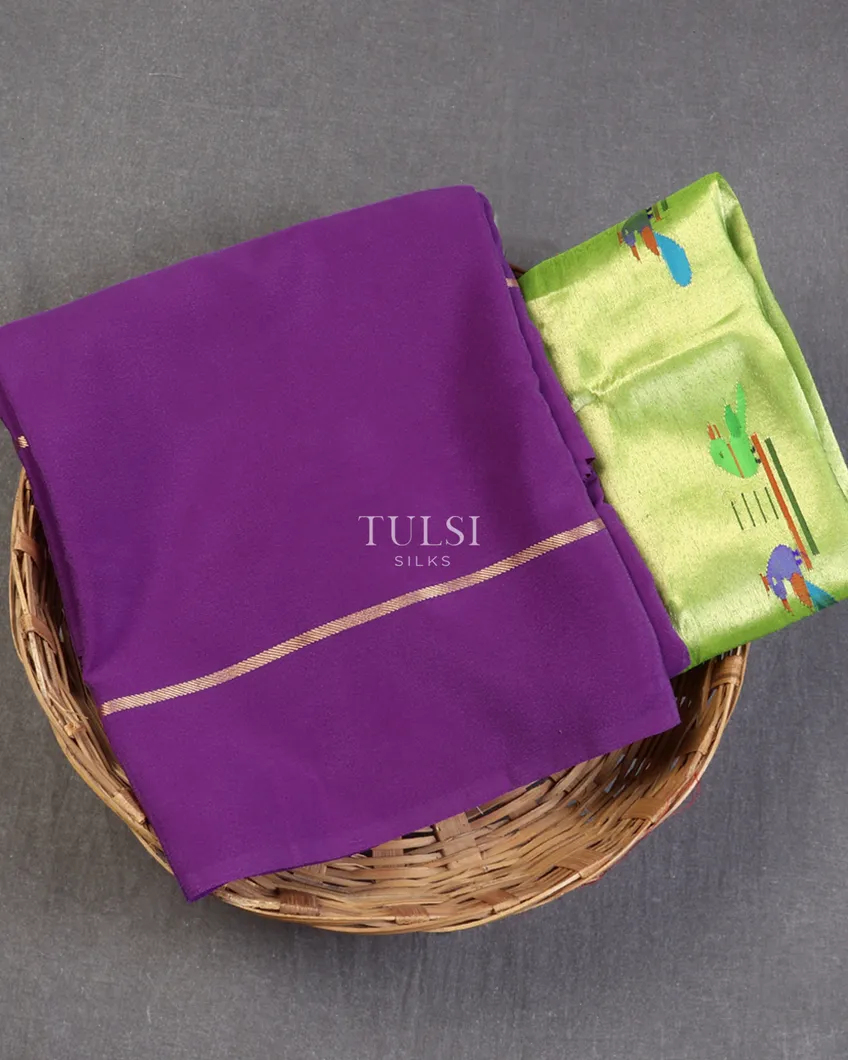 Purple Mysore Silk Saree T635952-image