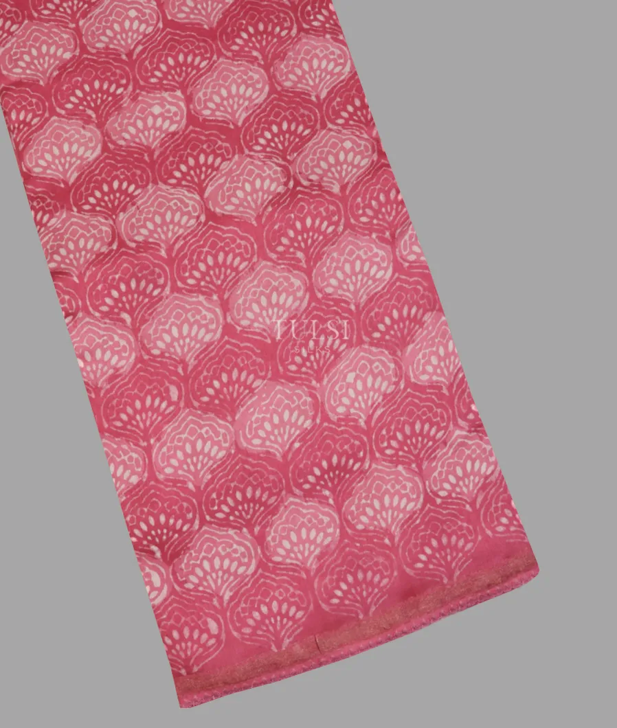 Pink Printed Cotton Saree T634480-image