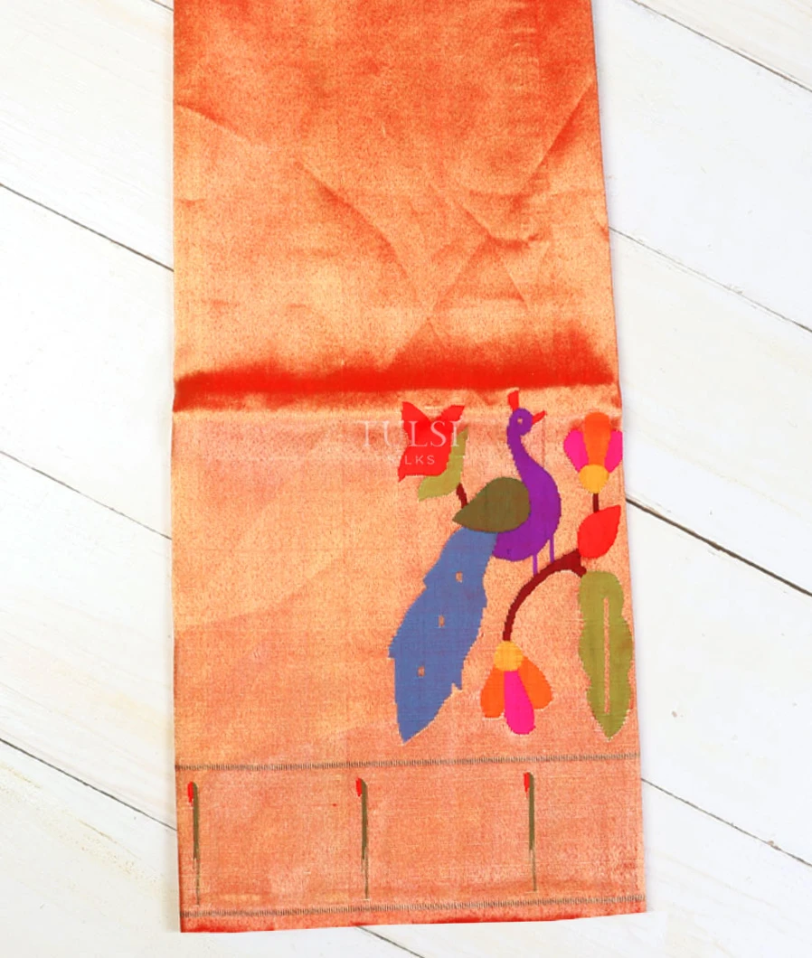 Gold And Red Paithani Silk Blouse T638842-image