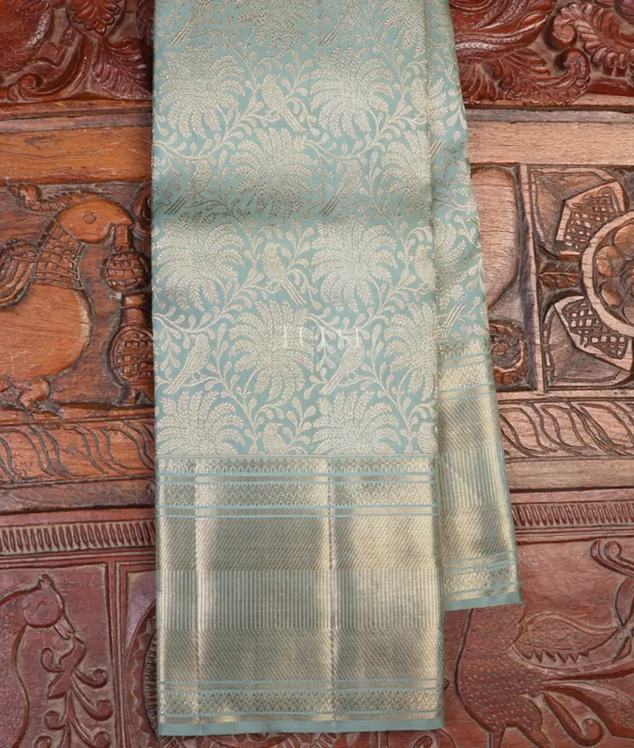 Bluish Grey Kanjivaram Silk Saree T636061-image