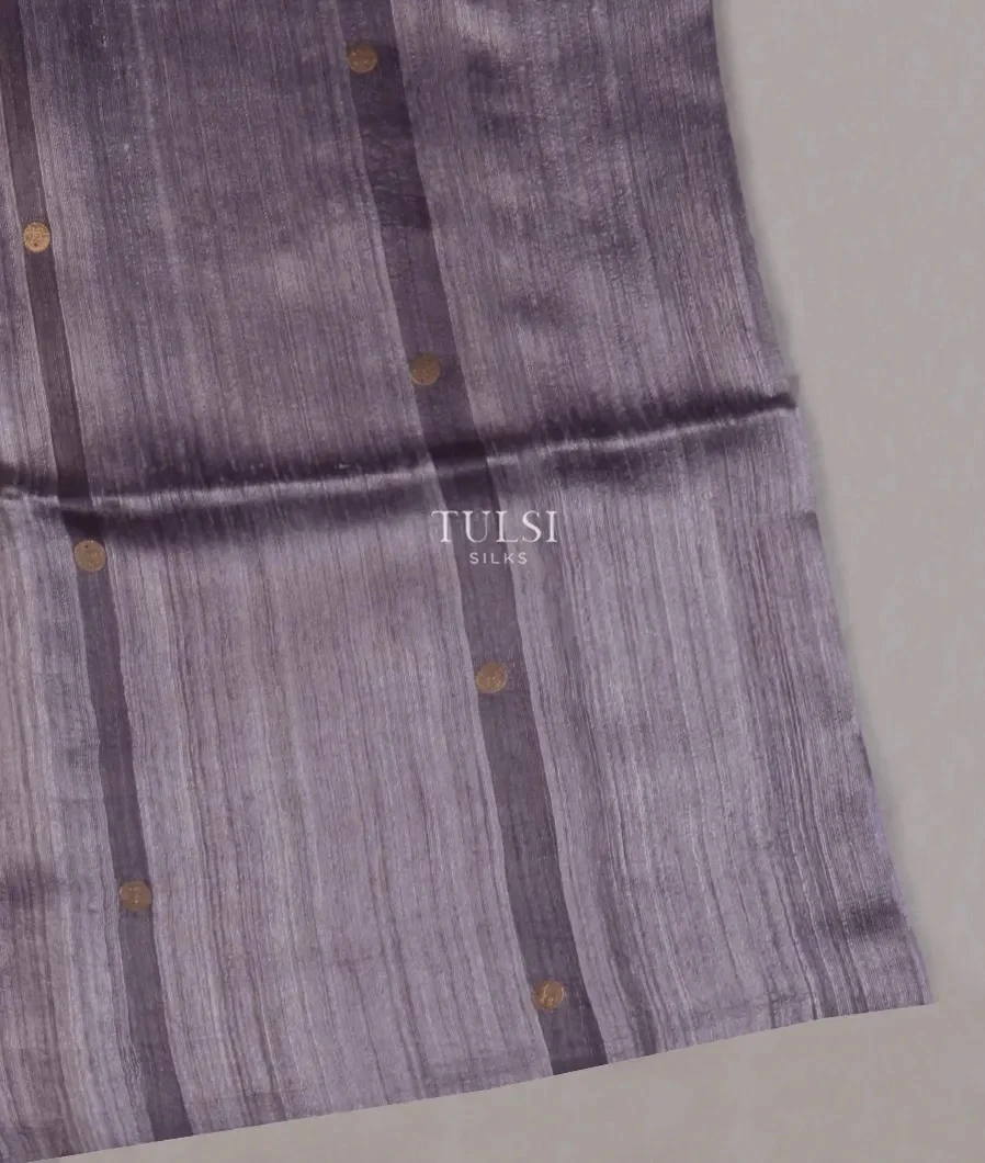 Greyish Purple Handwoven Tussar Saree T628772-image