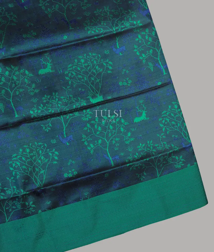 Greenish Blue Soft Silk Saree T627563-image