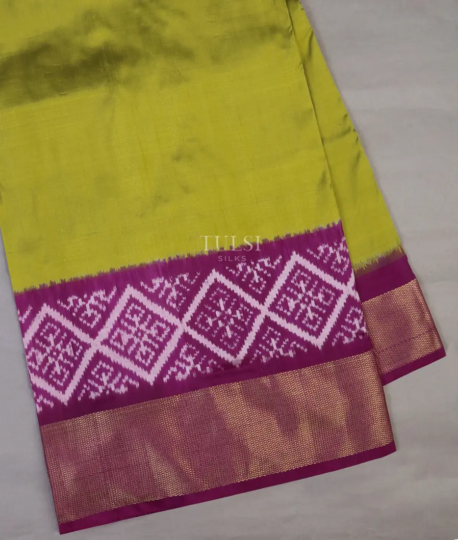 Green Ikat Silk Saree T639339-image