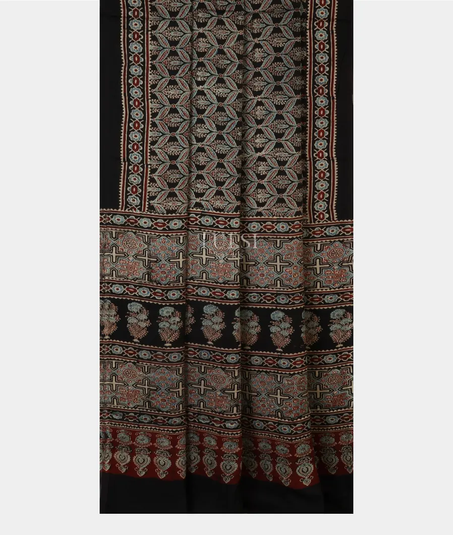 black-ajrakh-printed-modal-silk-saree-t635712-t635712-b