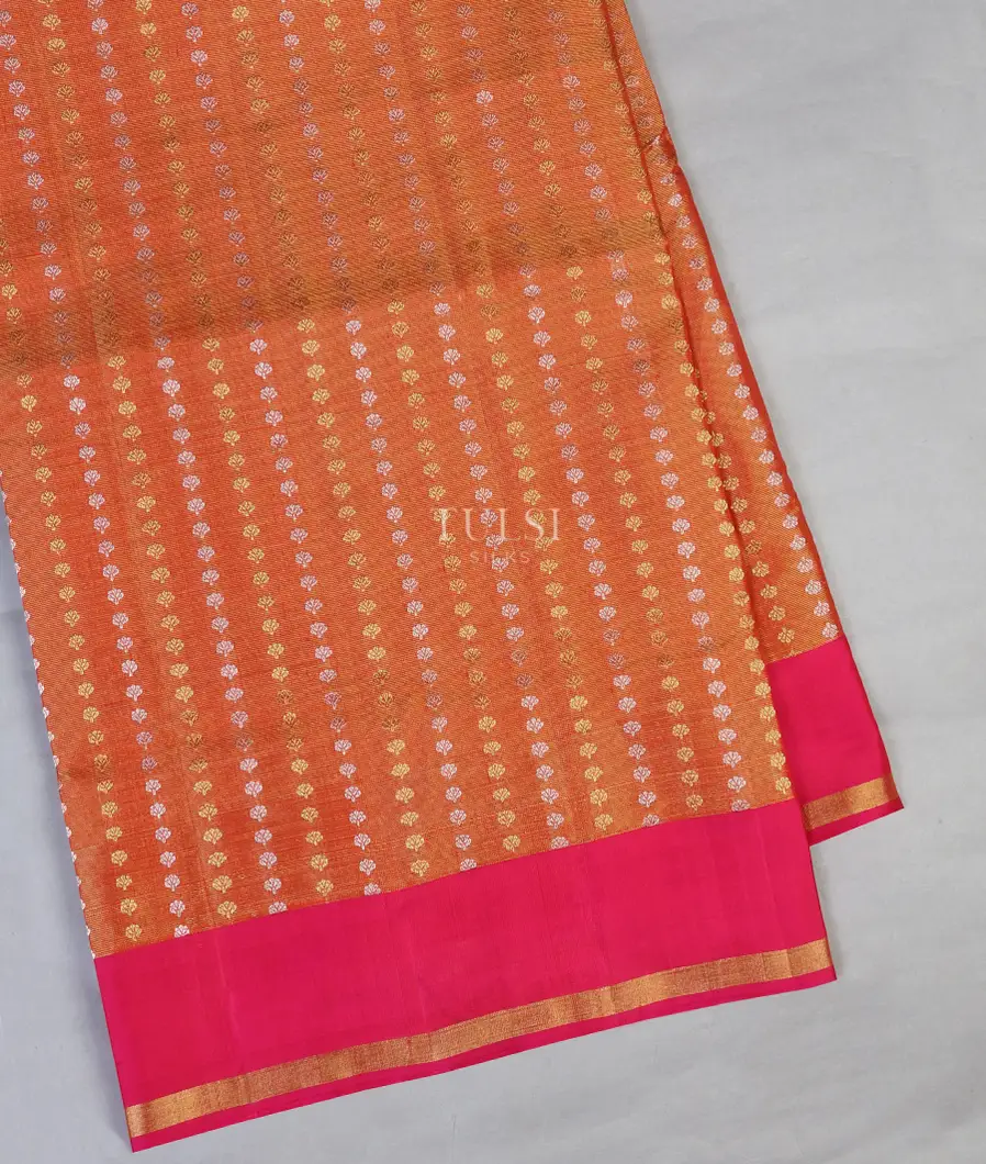 Orange Tissue Soft Silk Saree T628006-image