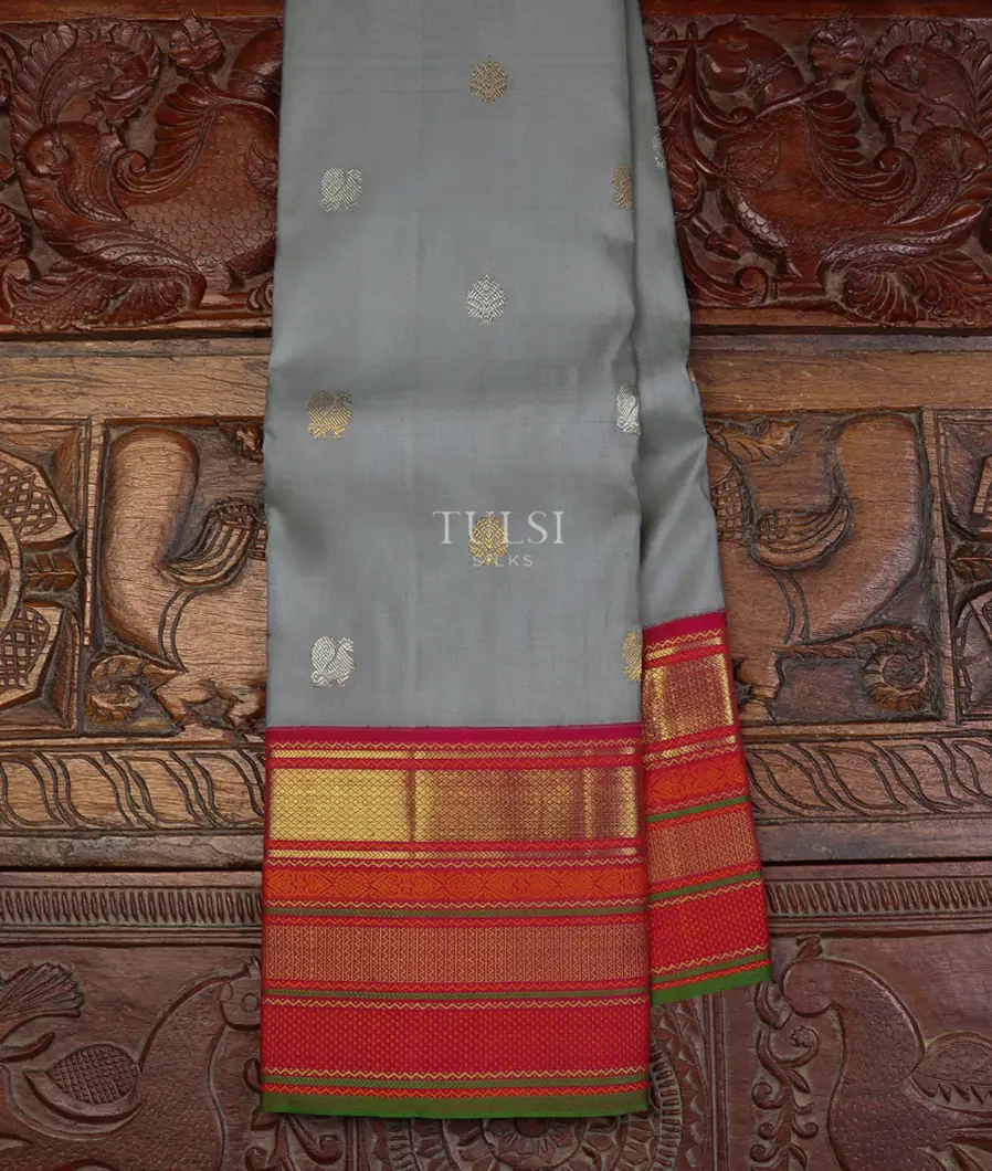 Grey Kanjivaram Silk Saree T550718-image