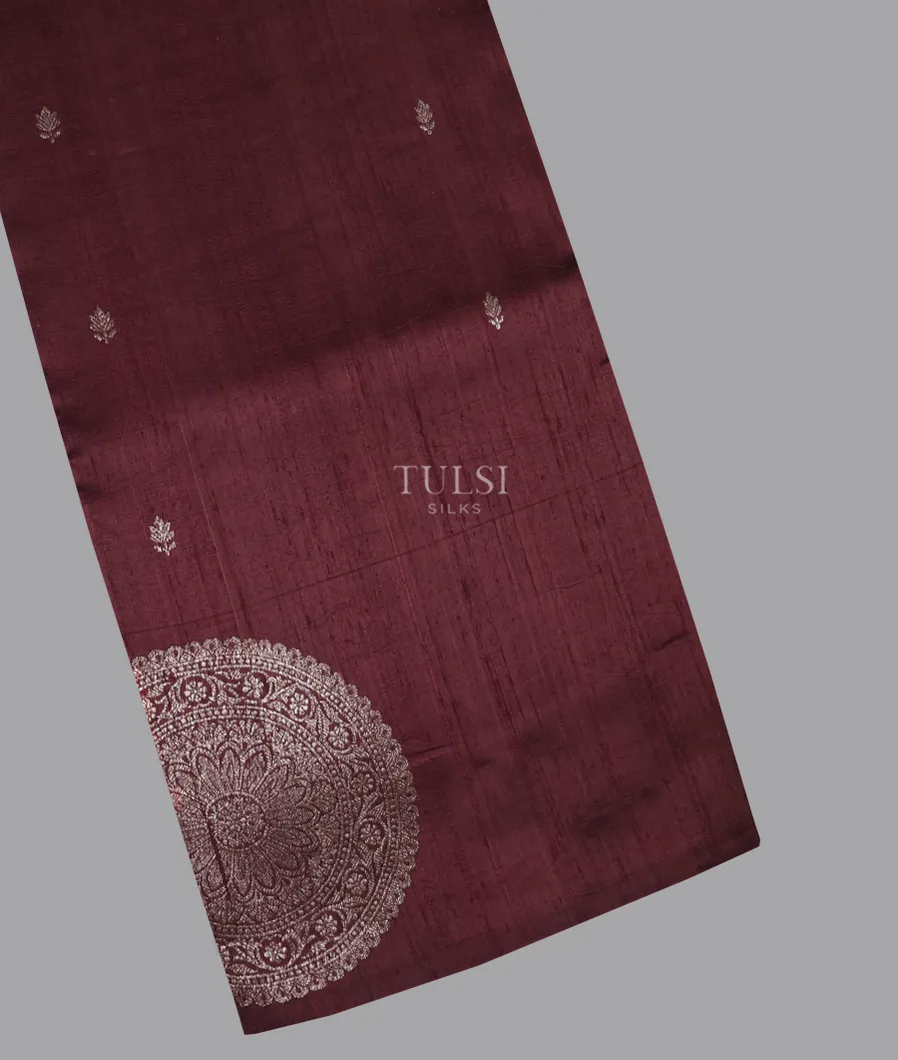 Brown Banaras Tussar Saree T636779-image