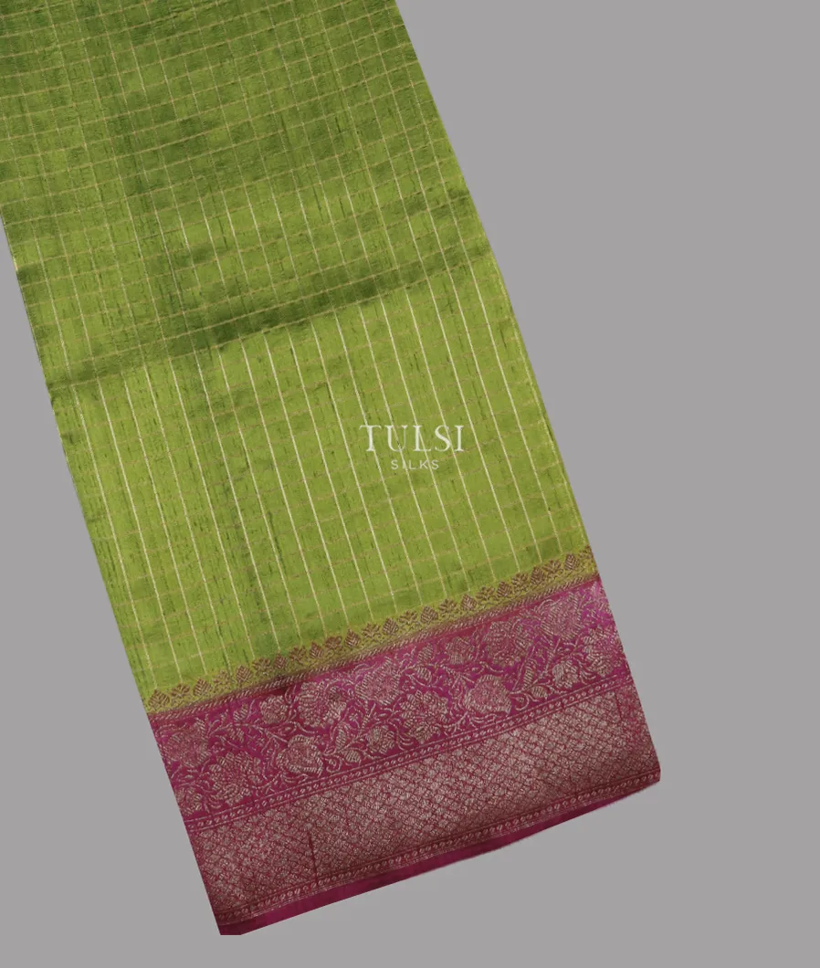 Green Banaras Tussar Saree T638663-image