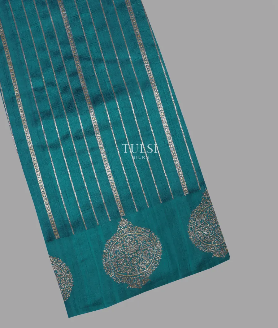 Blue Banaras Tussar Saree T638677-image