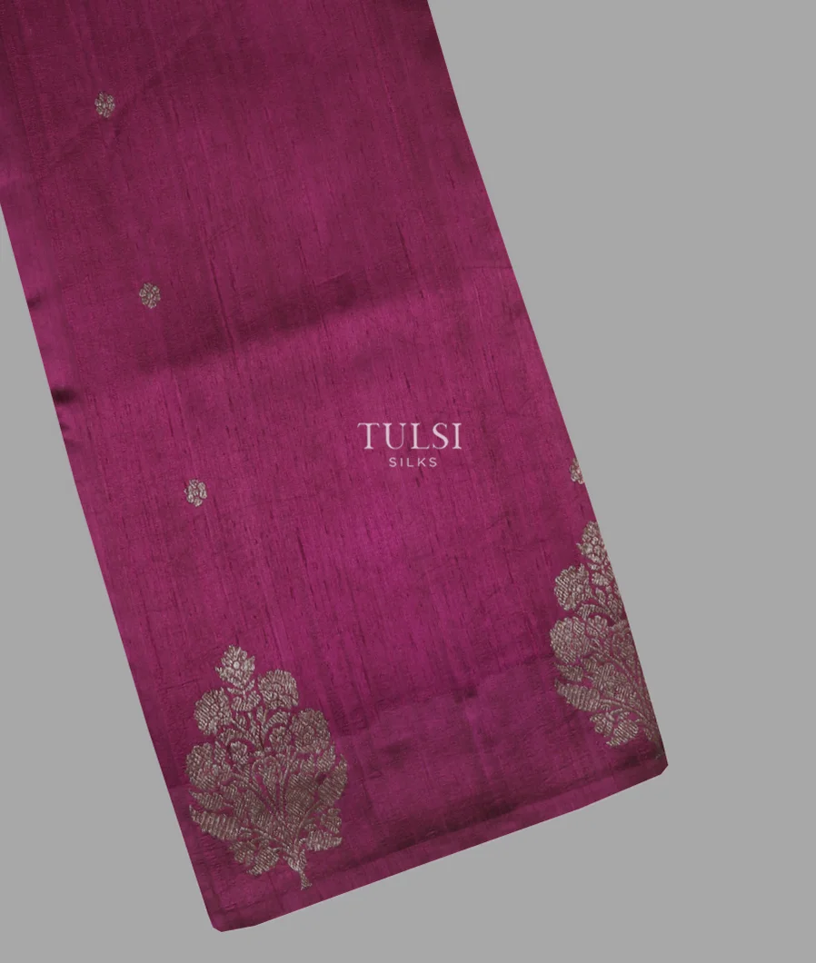 Purple Banaras Tussar Saree T636759-image