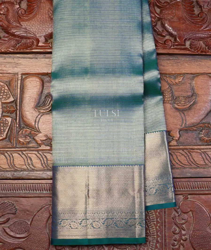 Peacock Blue Kanjivaram Silk Saree T607587-image