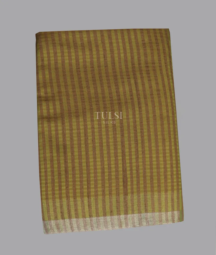 Green And Brown Woven Raw Silk Saree T606794-image