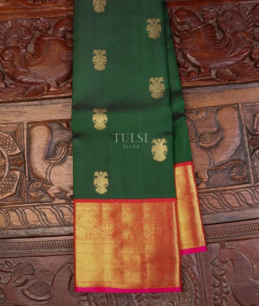 Bottle Green Kanjivaram Silk Saree T560314-image