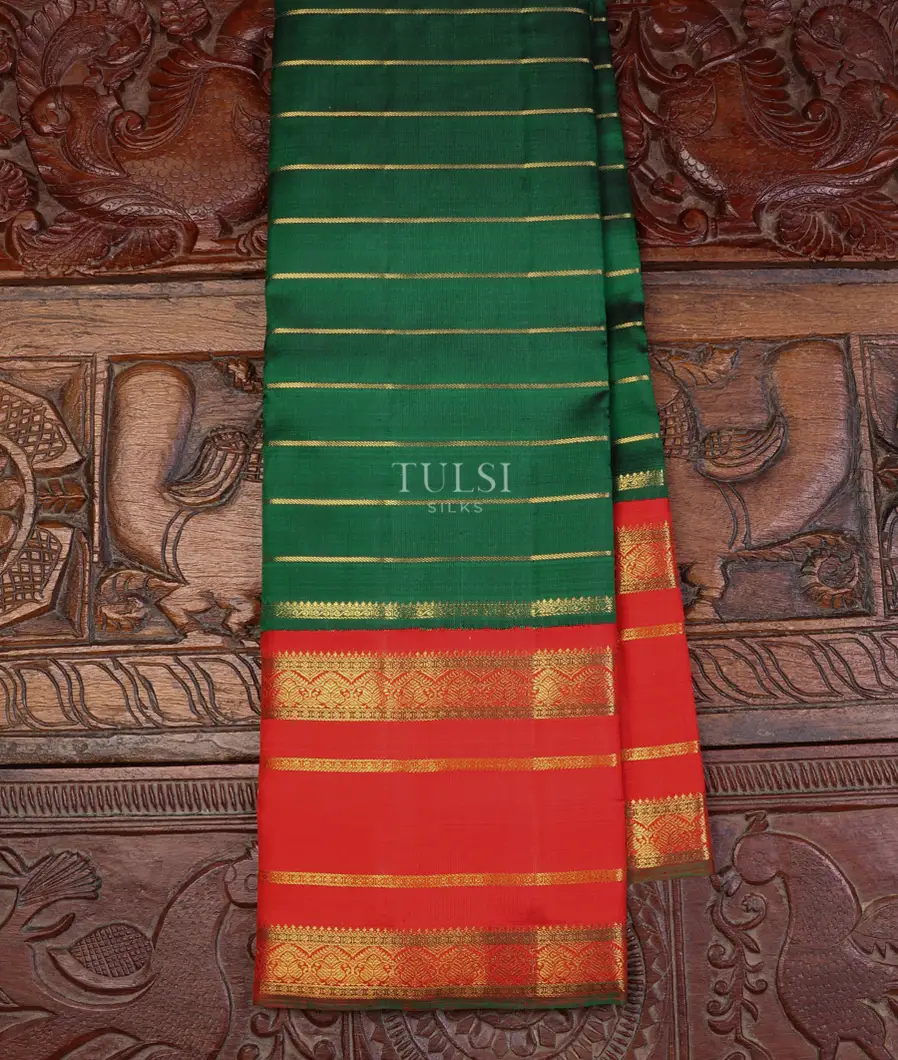 Bottle Green Kanjivaram Silk Saree T597332-image