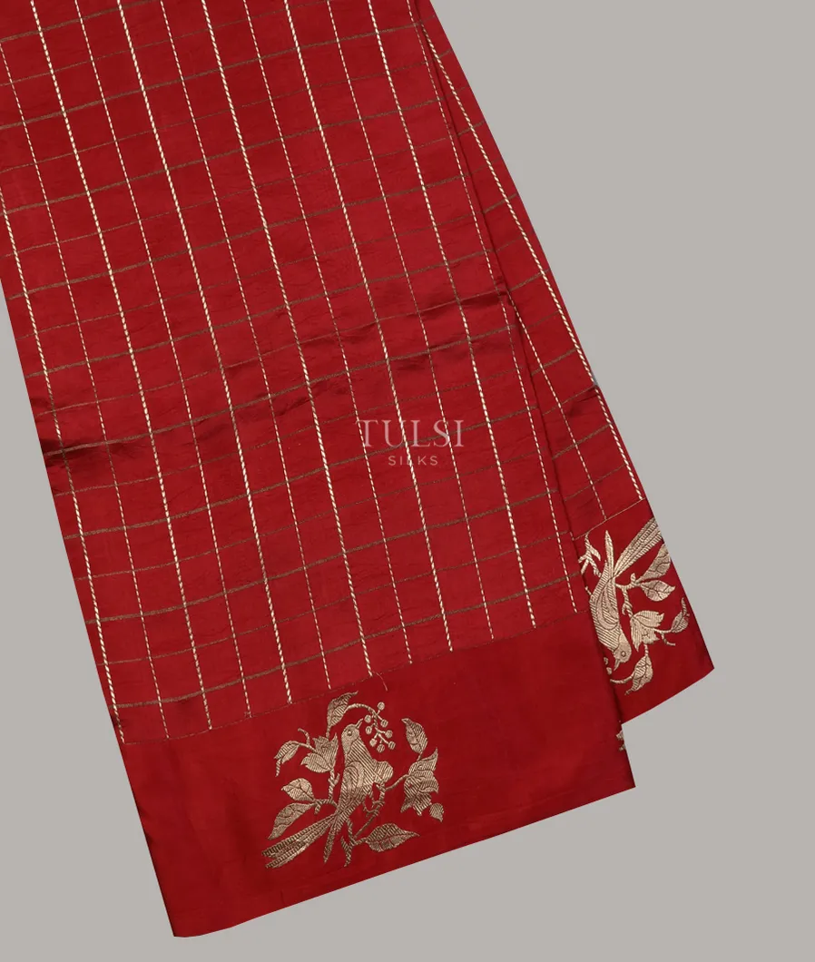 Red Banaras Silk Saree T628321-image