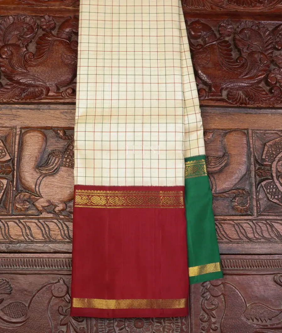 Off-White Kanjivaram Silk Saree T436410-image