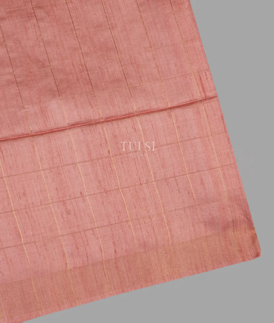 Salmon Pink Tussar Printed Saree T627120-image