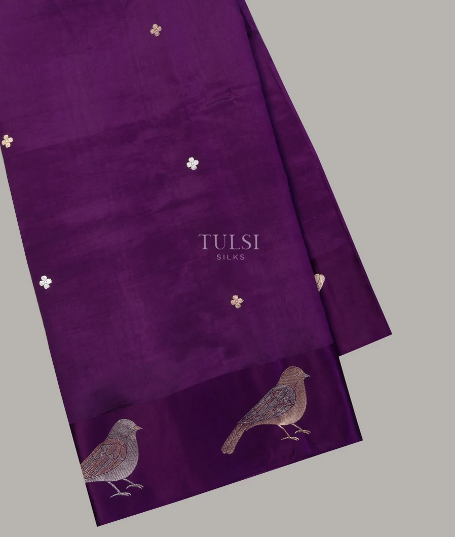 Purple Banaras Silk Saree T639242-image
