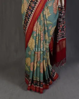 blue-patan-patola-with-kalamkari-handpainted-t565943-without-blouse-t565943-e