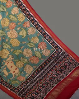 blue-patan-patola-with-kalamkari-handpainted-t565943-without-blouse-t565943-f